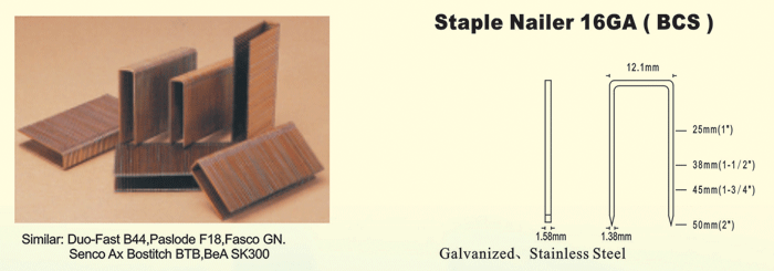 Staple Nailer 16GA (BCS)