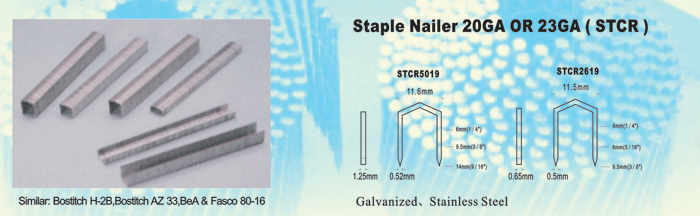 Staple Nailer 20GA OR 23GA(STCR)
